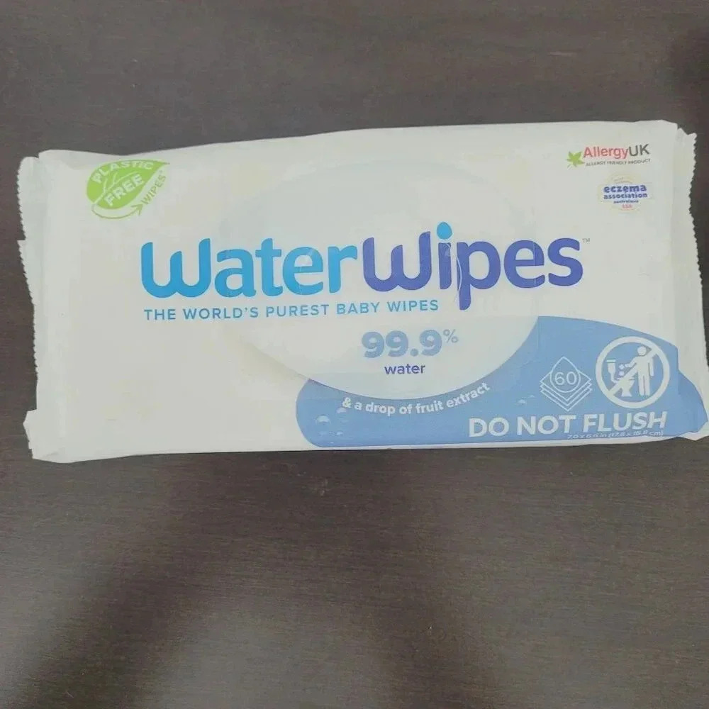 2 Pack Waterwipes Baby Wipes 99.9% Water Plastic-Free 120 Wipes   14CT - Picture 2 of 5